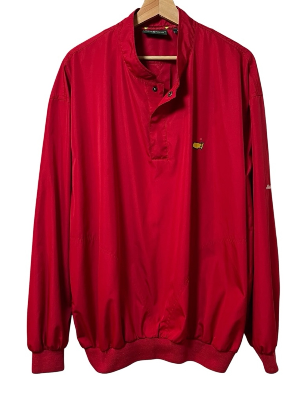 Masters Collection Windbreaker Mens XL Red Long Sleeve 1/4 Snap Pullover Golf - Picture 4 of 12